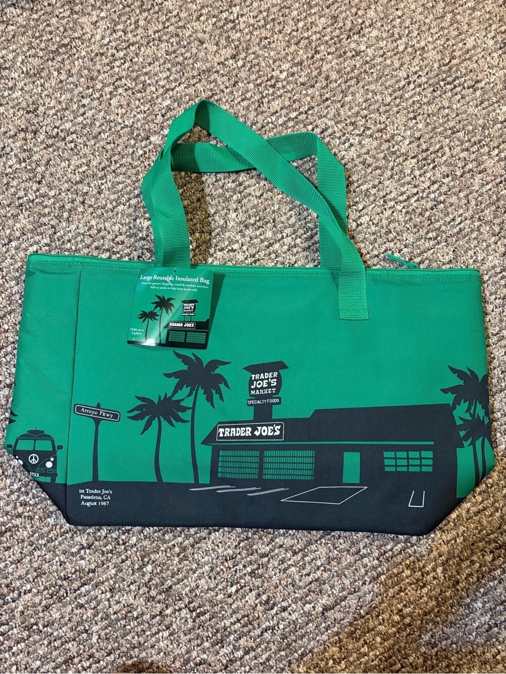 Trader Joe's large green insulated cooler bag
